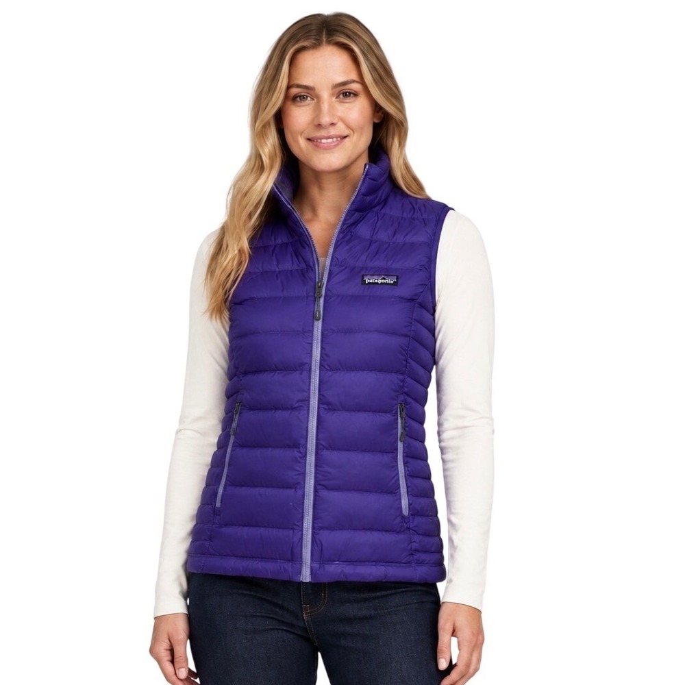 Patagonia Down Sweater Vest Purple Puffer Quilted Full Zip Sleeveless Jacket XS
